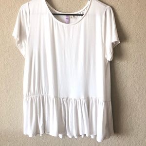 Francesca’s White Peplum Top